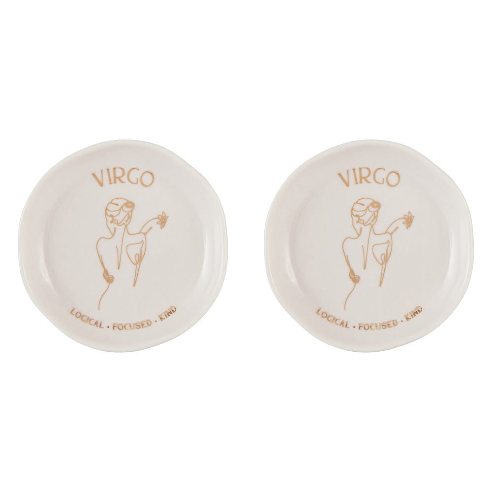 2PK Splosh Mystique Trinket Dish Virgo Round White 10cm