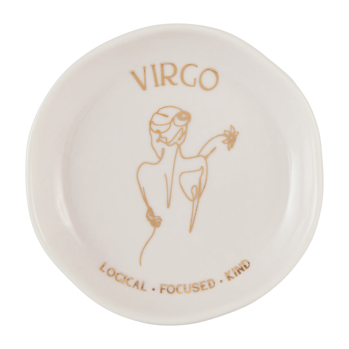 2PK Splosh Mystique Trinket Dish Virgo Round White 10cm