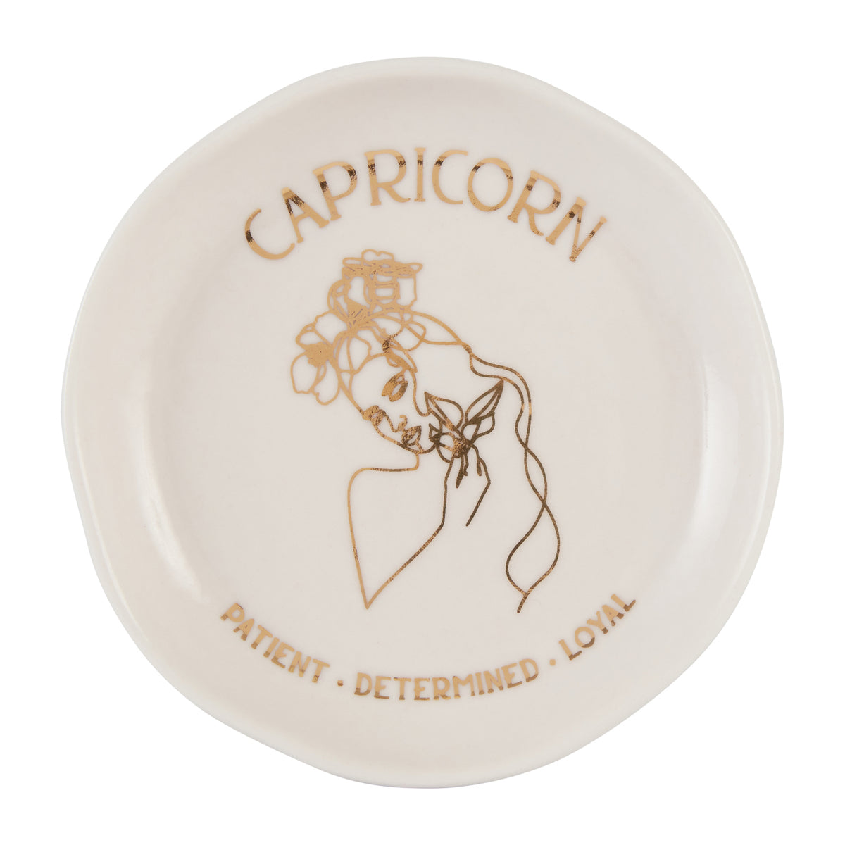 2PK Splosh Mystique Trinket Dish Capricorn Round White 10cm