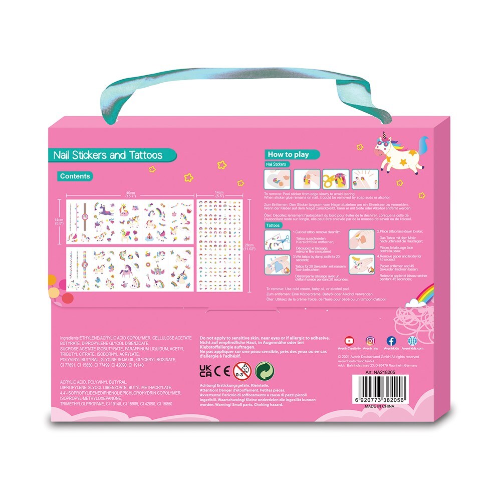 Avenir Nail Stickers & Tattoos Unicorns Decorate Style 3y+