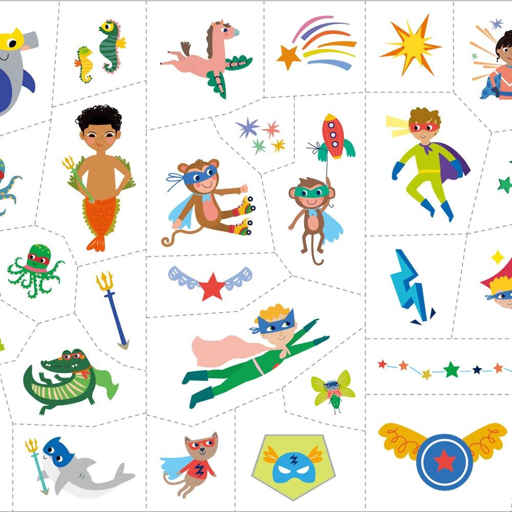 Avenir Face Sticker & Tattoos Superheroes Temporary Tattoos Kids 3y+
