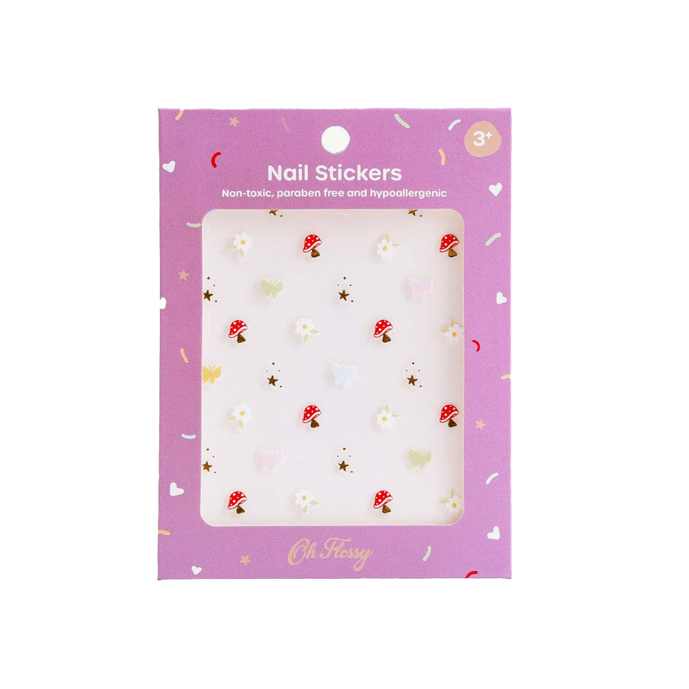 2PK Oh Flossy Non-Toxic Kids Nail Stickers Design - Magic Garden 3y+