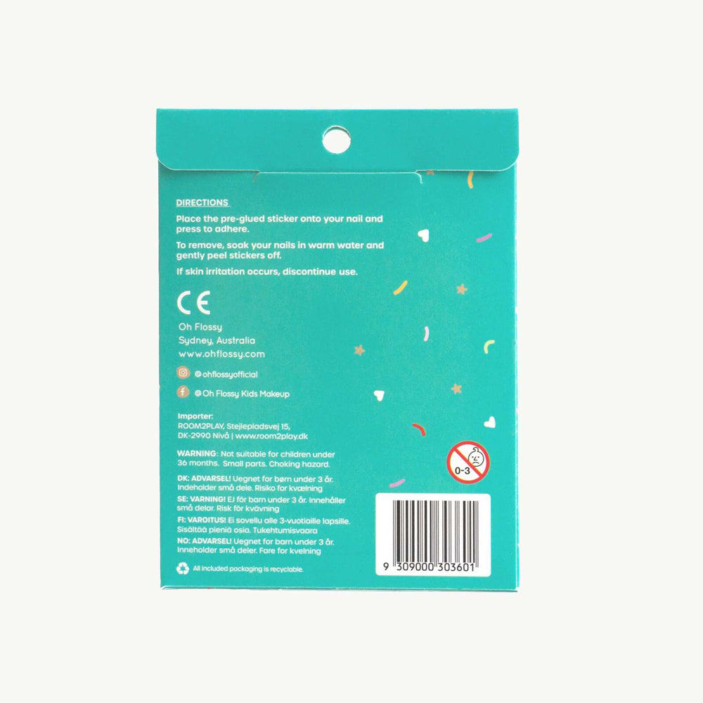2PK Oh Flossy Non-Toxic Kids Nail Stickers Design - Under The Sea 3y+