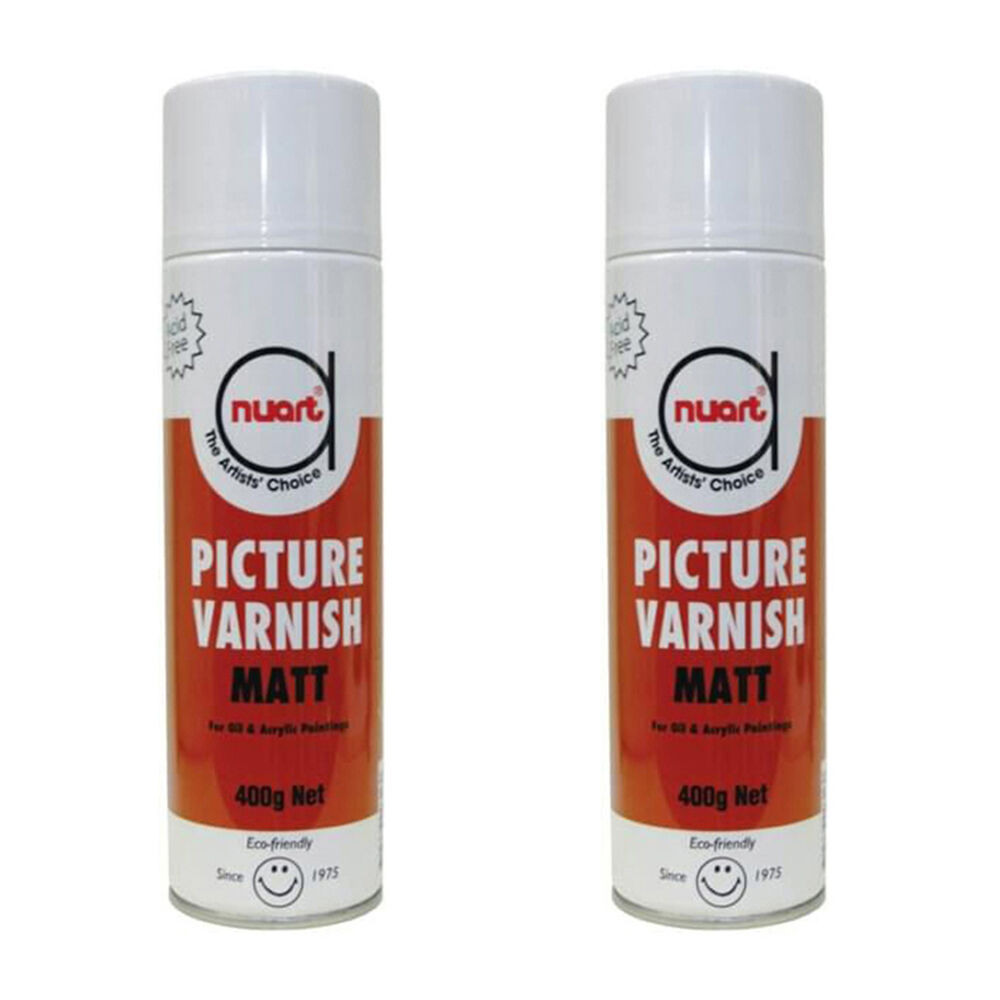 2PK Nuart Oil/Acrylic Painting Matte Picture Protective Varnish Spray Can 400g