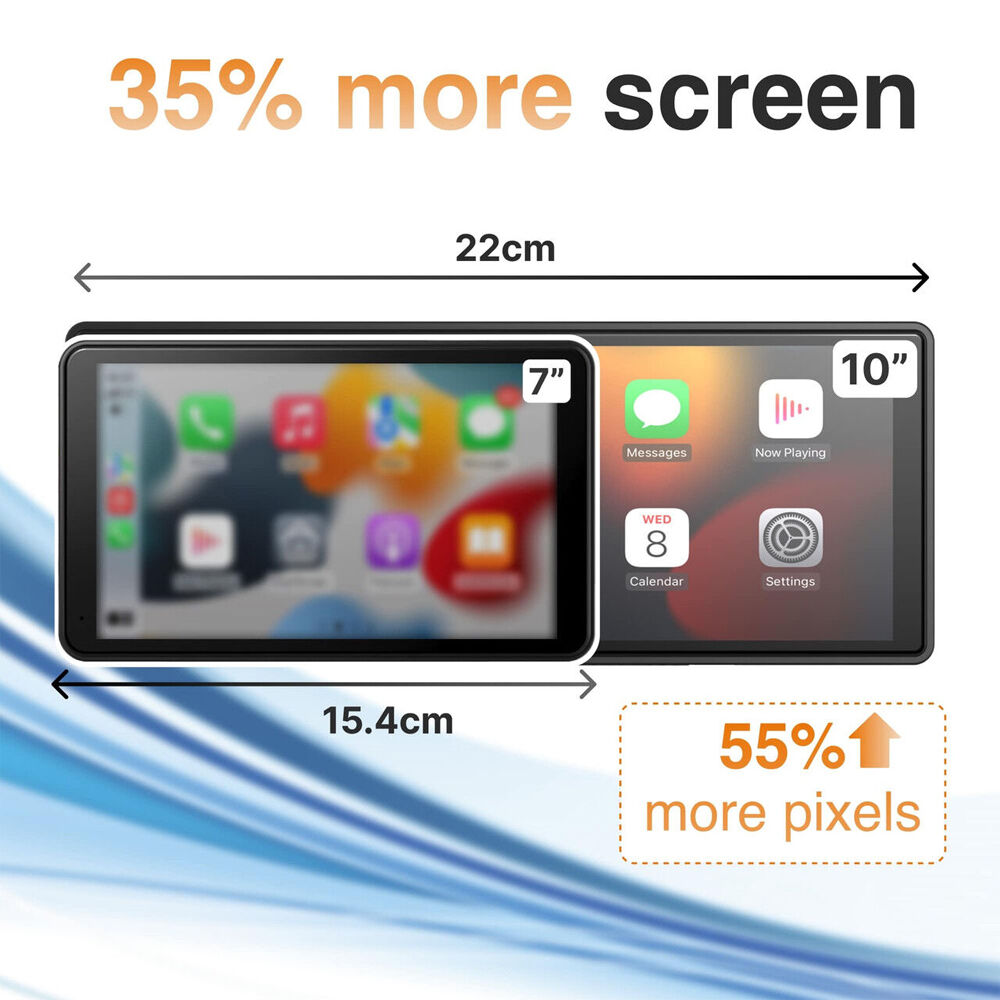 Navig8r 10in Portable Touchscreen LCD Screen Apple CarPlay/Android Auto