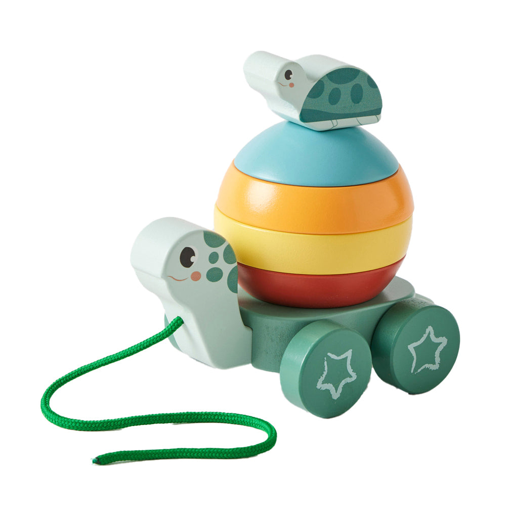 2PK Zookabee Wooden Pull Along Stacking Turtle Baby/Toddler Toy