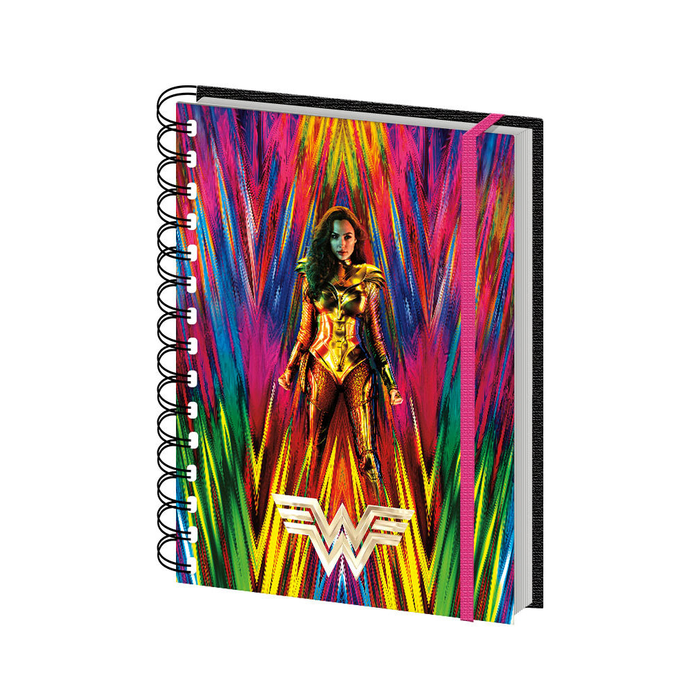 3PK Wonder Woman Retro Style Themed Novelty Rectanglular Hard Cover Notebook