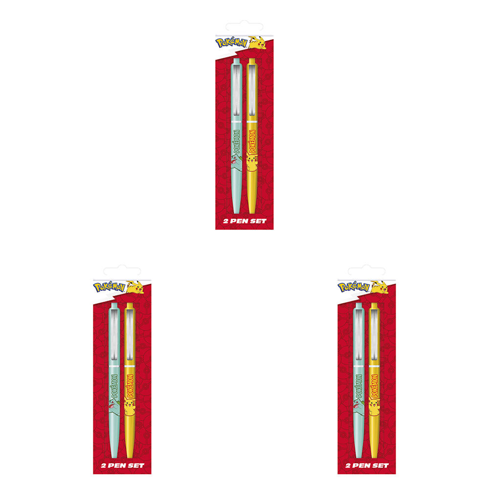 6pc Pokemon Writing Pen Set Kids Drawing Stationery Yellow/Blue