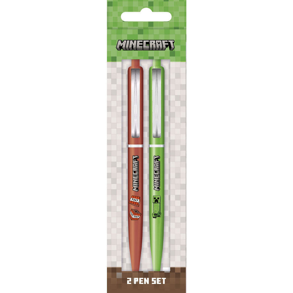 4pc Minecraft Creeper & TNT Gel Pen stationery Set Green