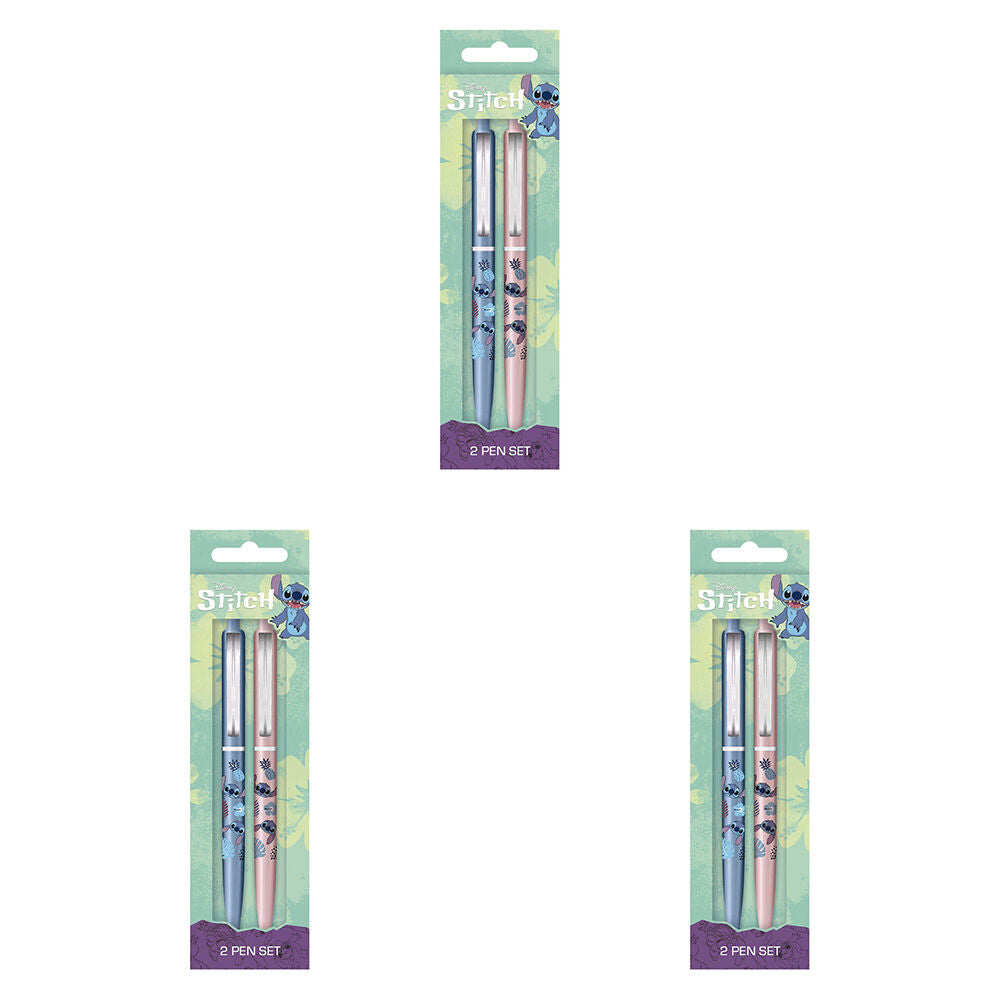 6pc Disney Lilo & Stitch Stitch Smile Pen Set Blue/Pink