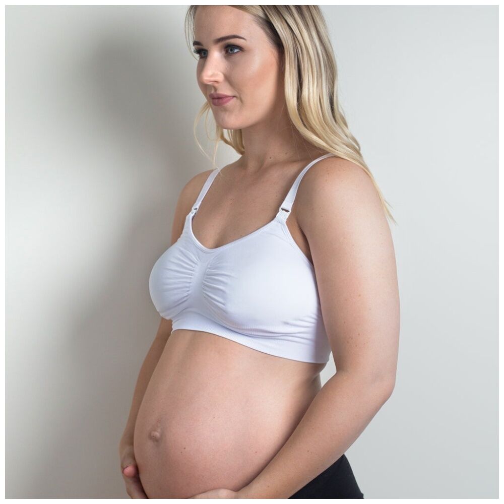New Beginnings Everyday Bra White Maternity Nursing Adjustable Fit