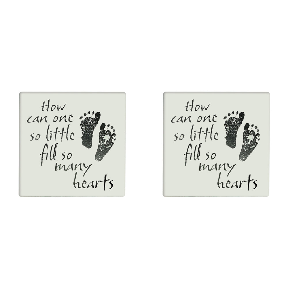 2PK Little Hearts Ceramic Square Plaque 15cm w/ Hook/Stand