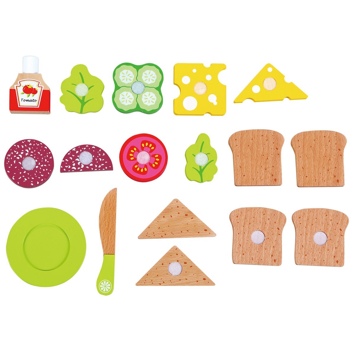 18pc New Classic Toys Sandwich Wooden Toy Kids Pretend Play Set 3+