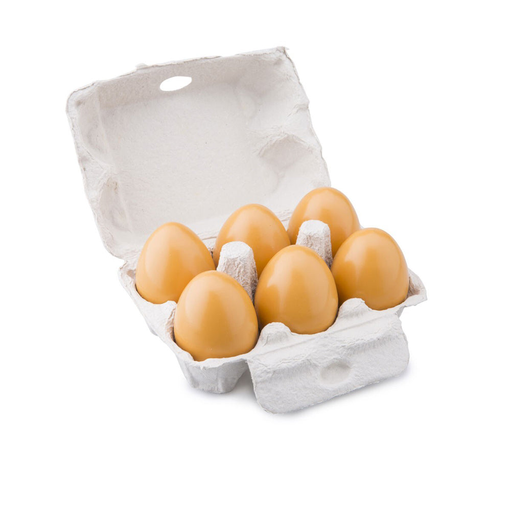 2x 6pc New Classic Toys Wooden Eggs in a Carton Kids Pretend Play Toy 24m+