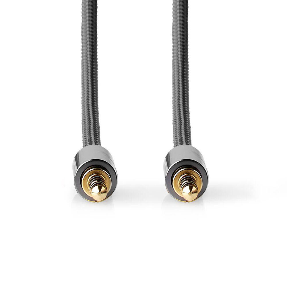 2PK Nedis Stereo Audio Braided Nylon Cable AUX 3.5mm 1m - Grey