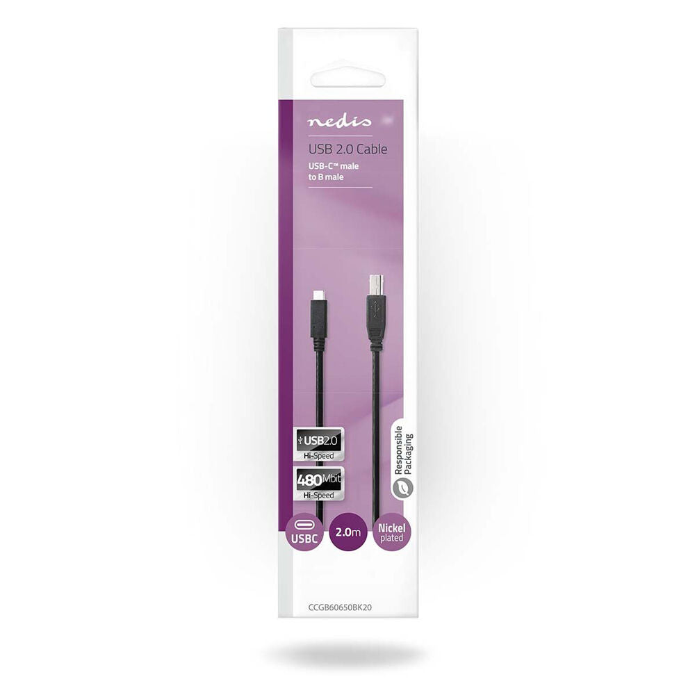 Nedis USB Cable USB-C Male USB-B Male 2.00m - Black