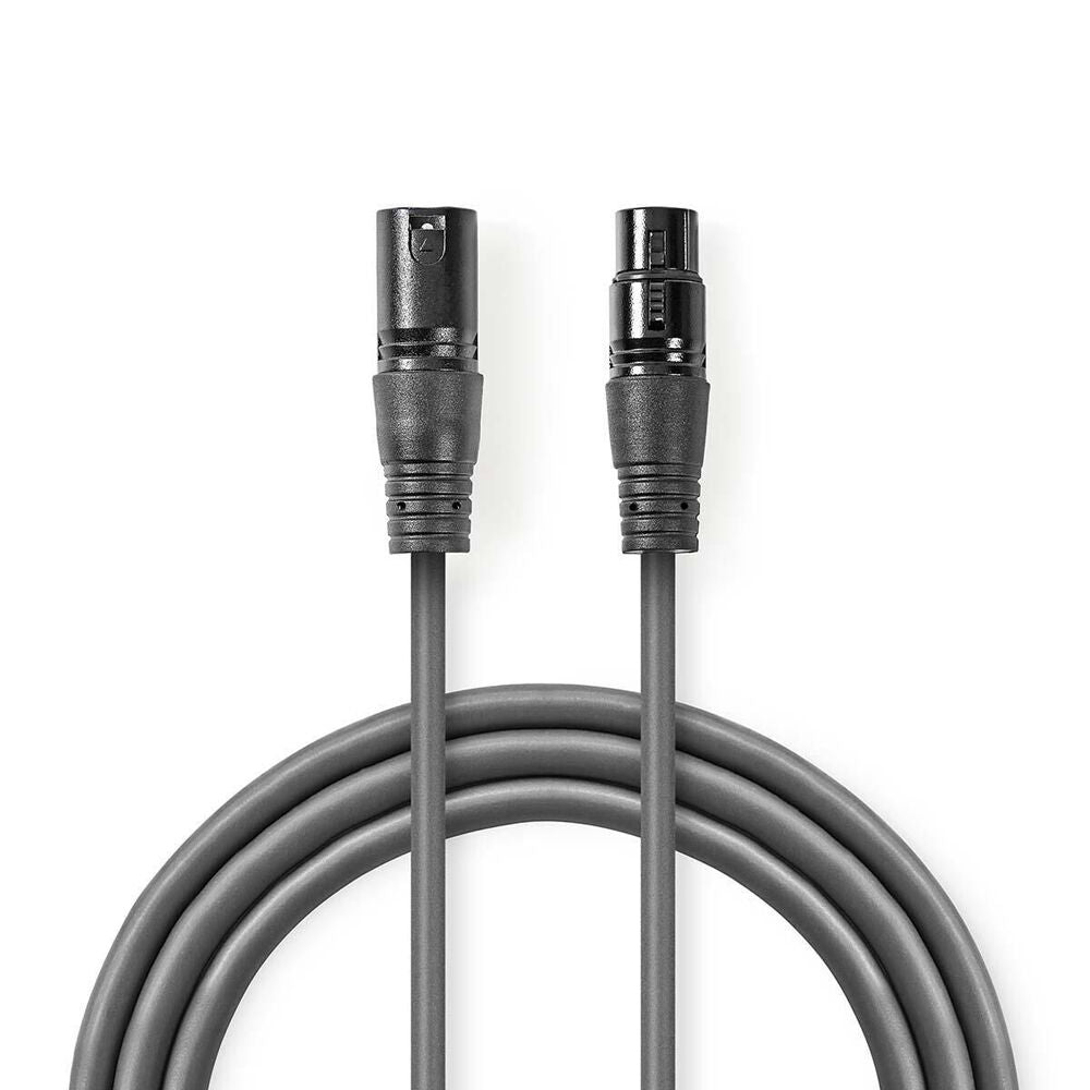 Nedis Balanced Audio Cable XLR 3-Pin Male to XLR 3-Pin Female 3.00m - Grey