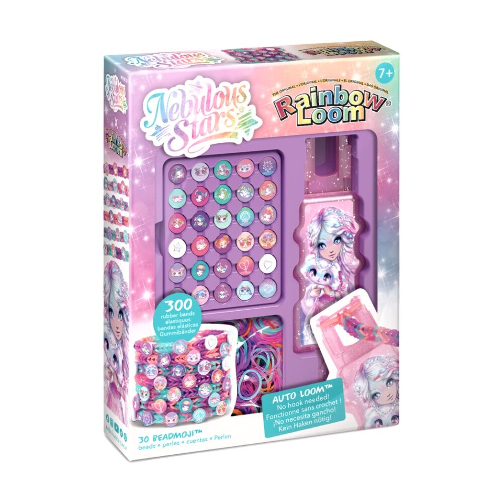 2PK Nebulous Stars Rainbow Loom NS Auto Bead Set 300 Elastics 30 Cute