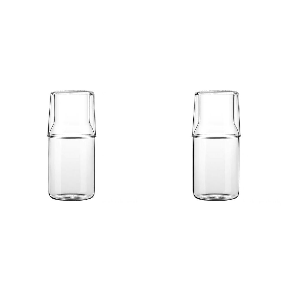 2PK NF Living Clear Top Cup Carafe 550ml w/ Matching Cups Minimalist