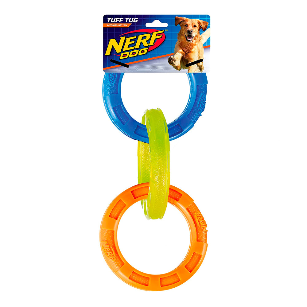 Nerf Tuff Tug 3 Ring Dog Toy