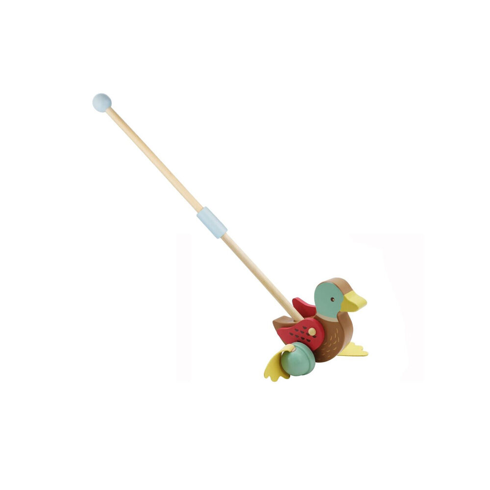 Kaper Kidz Wooden Mallard Duck Push A Long Kids/Toddler Toy 12m+