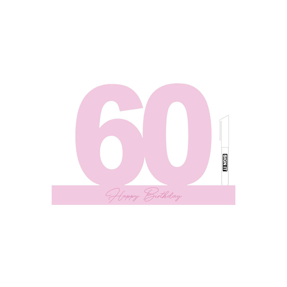 LMD 60 Fairy Floss Pink Signature Block Birthday Message