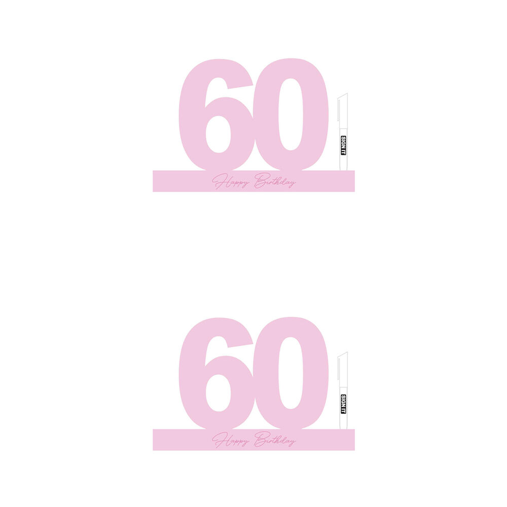 2PK LMD 60 Fairy Floss Pink Signature Block Birthday Message