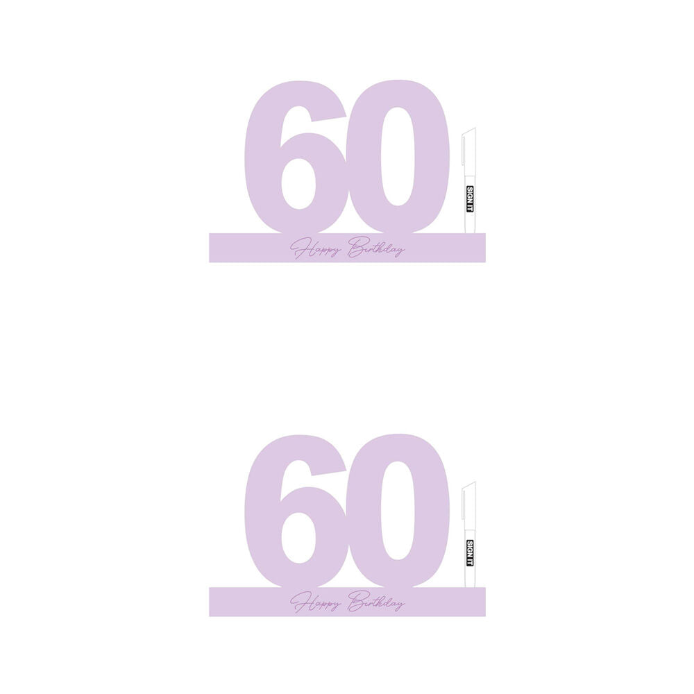 2PK LMD 60 Periwinkle Purple Signature Block Birthday Message