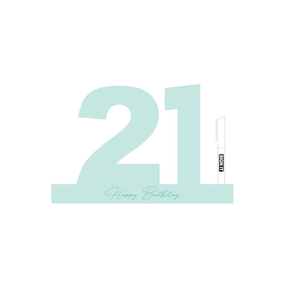 2PK LMD 21 Minty Green Signature Block Birthday Message