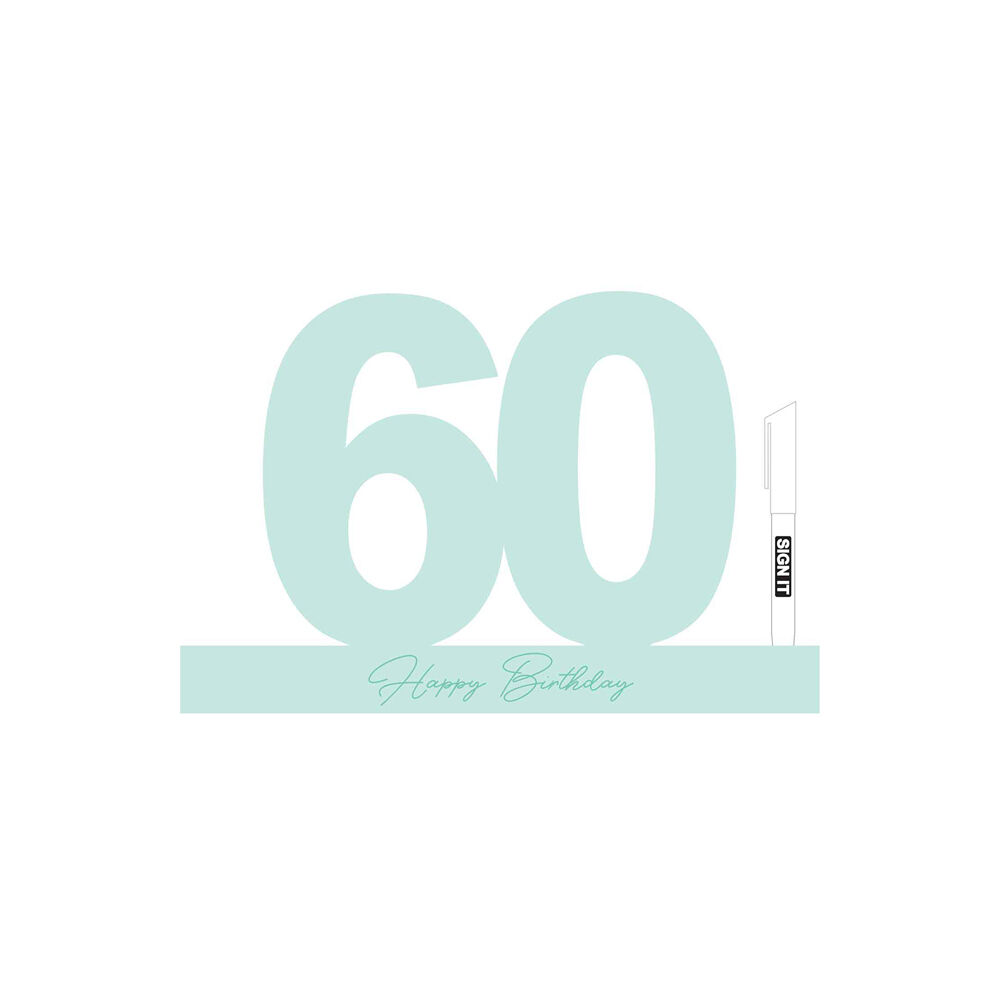 2PK LMD 60 Minty Green Signature Block Birthday Message