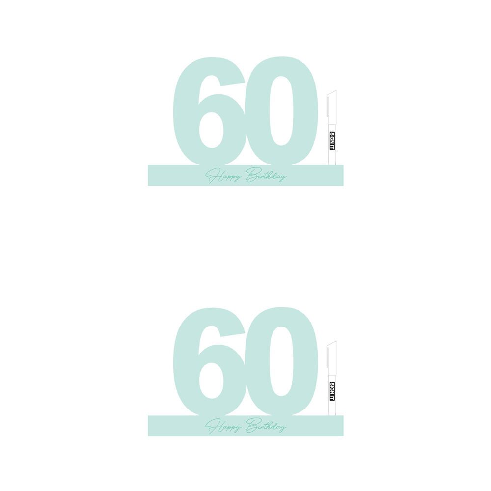 2PK LMD 60 Minty Green Signature Block Birthday Message