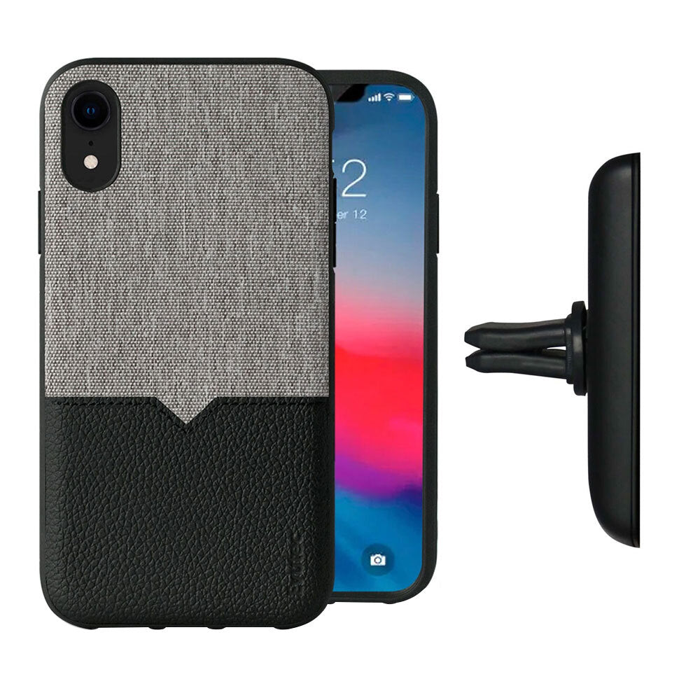 Evutec iPhone XR Case AFIX+ Magnetic w/ Car Mount - Canvas/Black