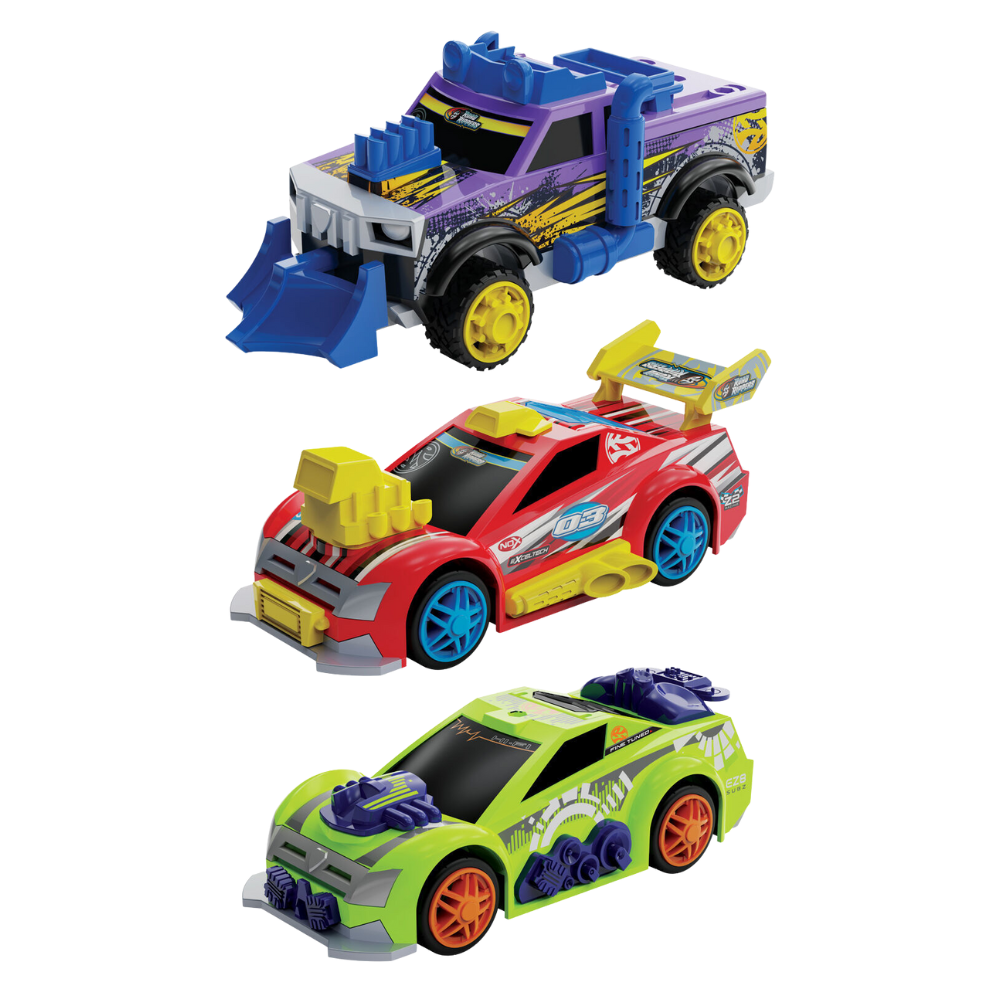 3PK Nikko Road Rippers 15cm Snap n Play What's In The Trunk Assorted 3y+