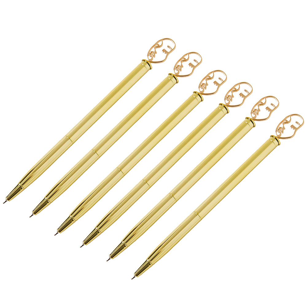 6x Pippa by Pilbeam Living 16cm Moon Phase Pen Face Topper - Gold