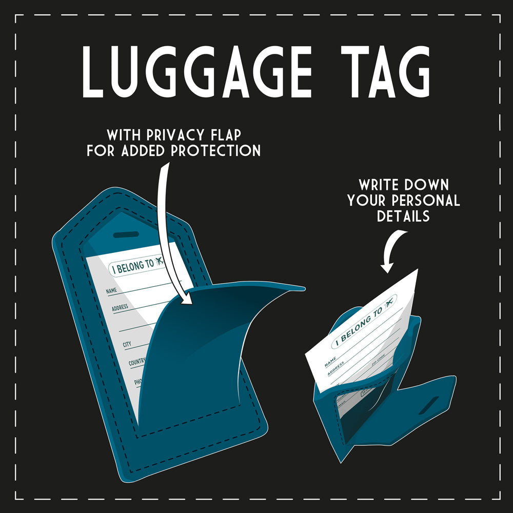 2PK Legami PU Leather Luggage Tag Address/Nametag - Petrol