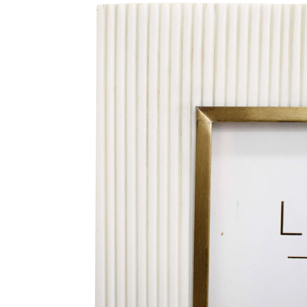 LVD 5x7 Photo Frame Brass Edge Picture Display White