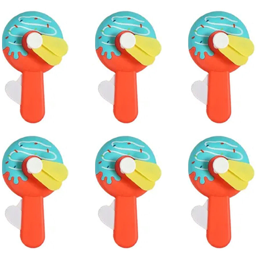 6PK Jemark Portable Hand Held Fan Donut 2414x7cm - Assorted
