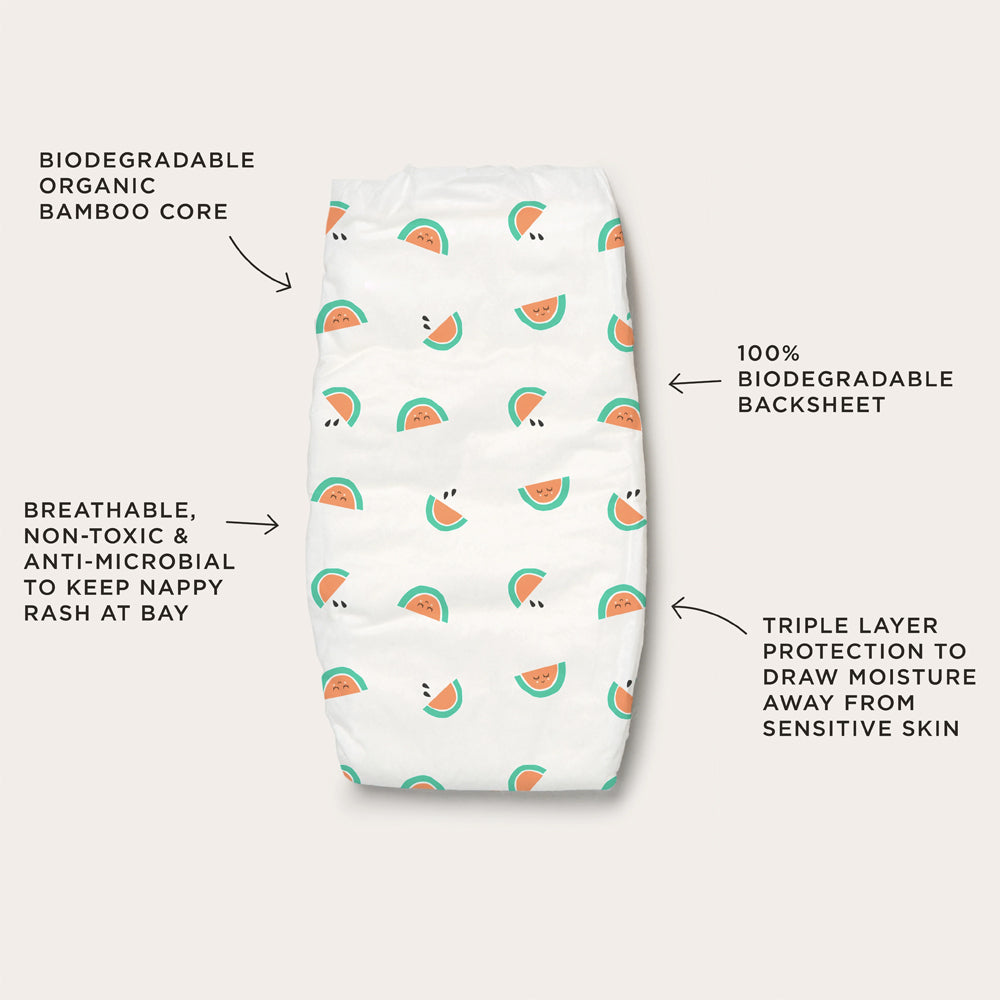 96pc Tooshies Eco Unisex 4-8kg Nappies Infant Size 2