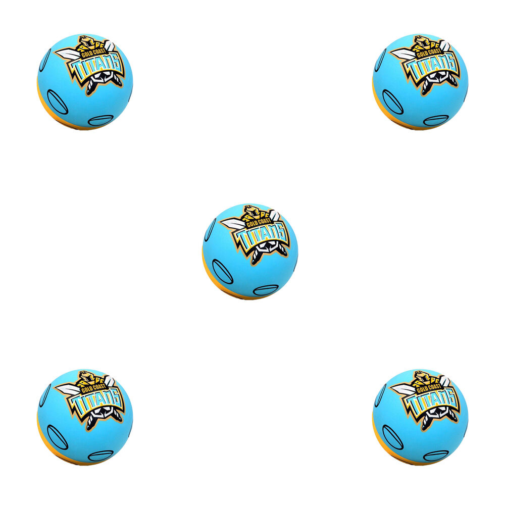 5PK NRL Gold Coast Titans NRL Super-High Bounce Ball 60mm - Blue