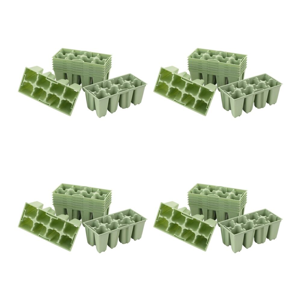 32pc Homeleisure GYO 8-Cell Plastic Seedlings Tray Sage
