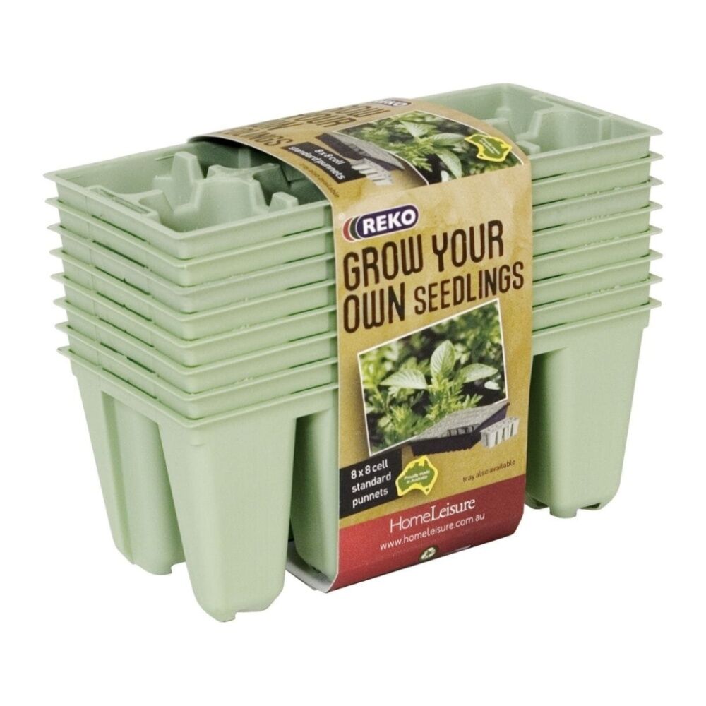 32pc Homeleisure GYO 8-Cell Plastic Seedlings Tray Sage