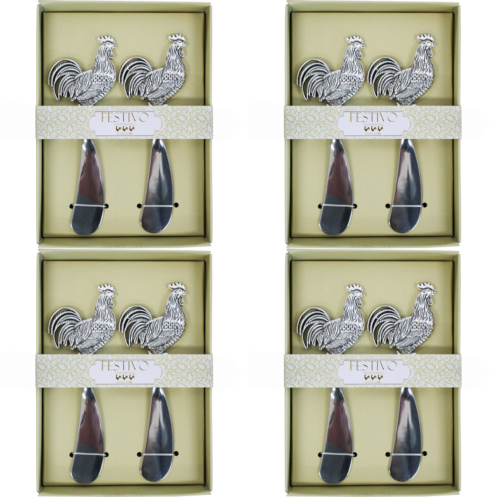 4x 2pc LVD Spreaders Rooster Home Kitchen Serveware/Tableware