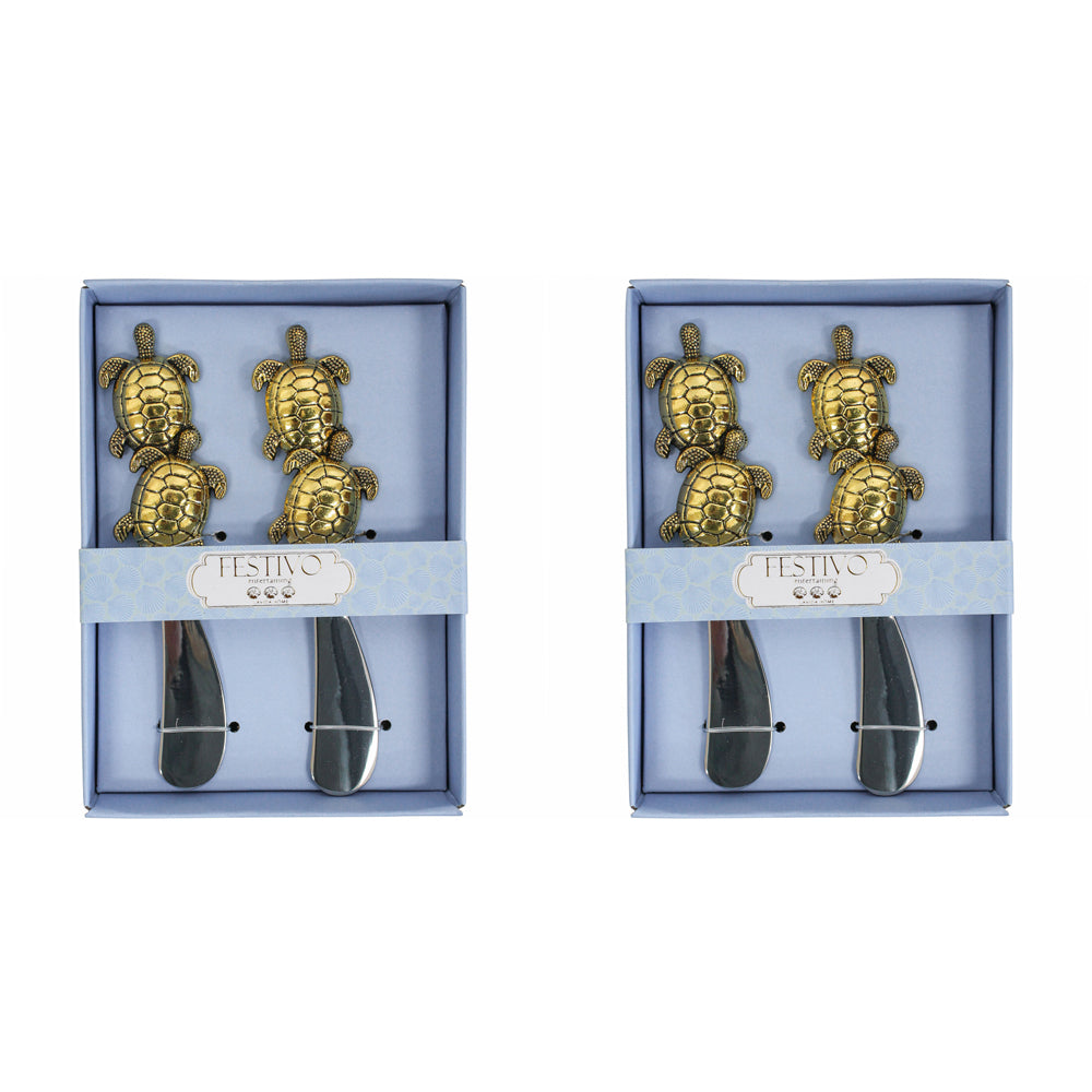 2x 2pc LVD Spreader Gold Turtle Home Kitchen Serveware/Tableware