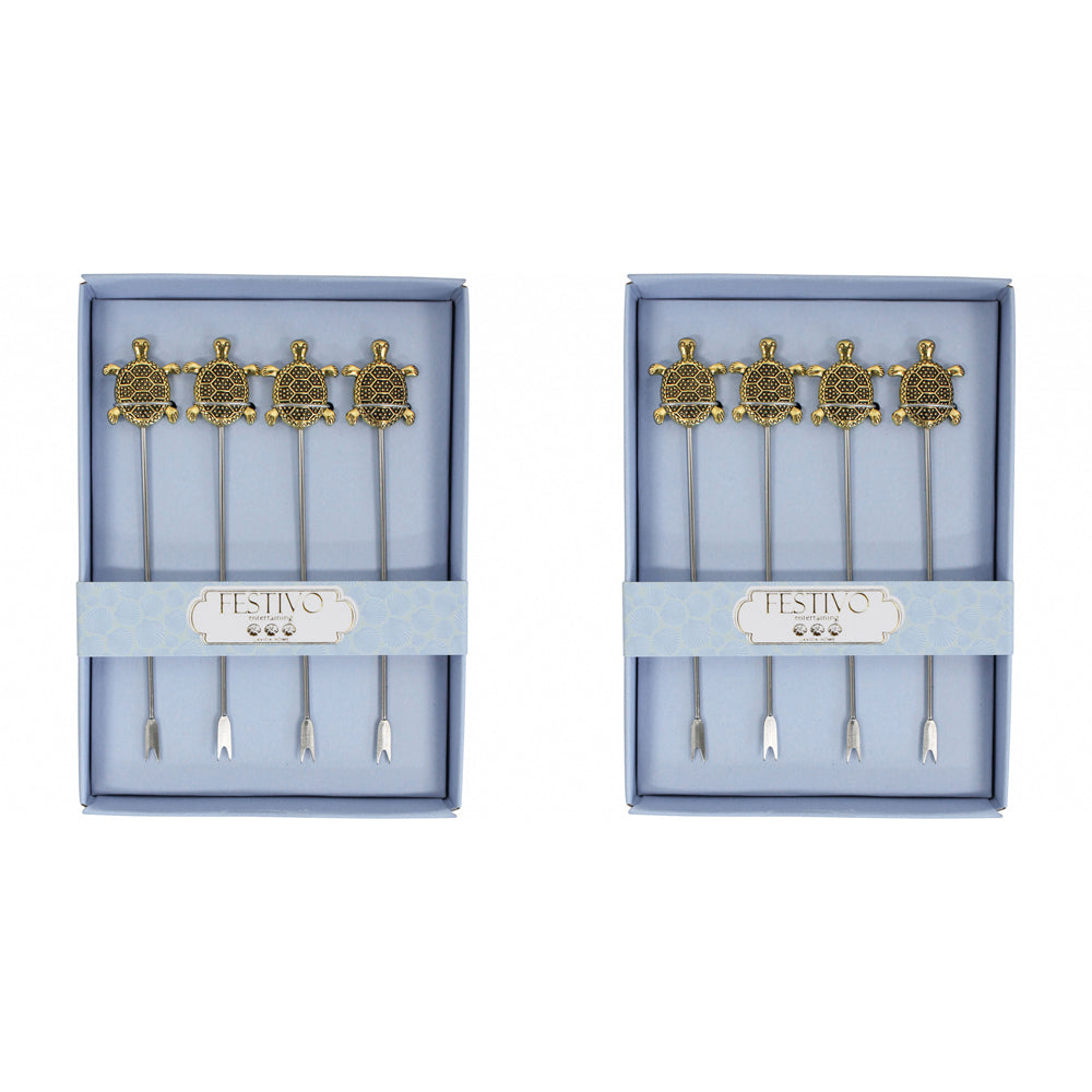 2x LVD Cocktail Pick 4pc Turtle Home Kitchen Serveware/Tableware