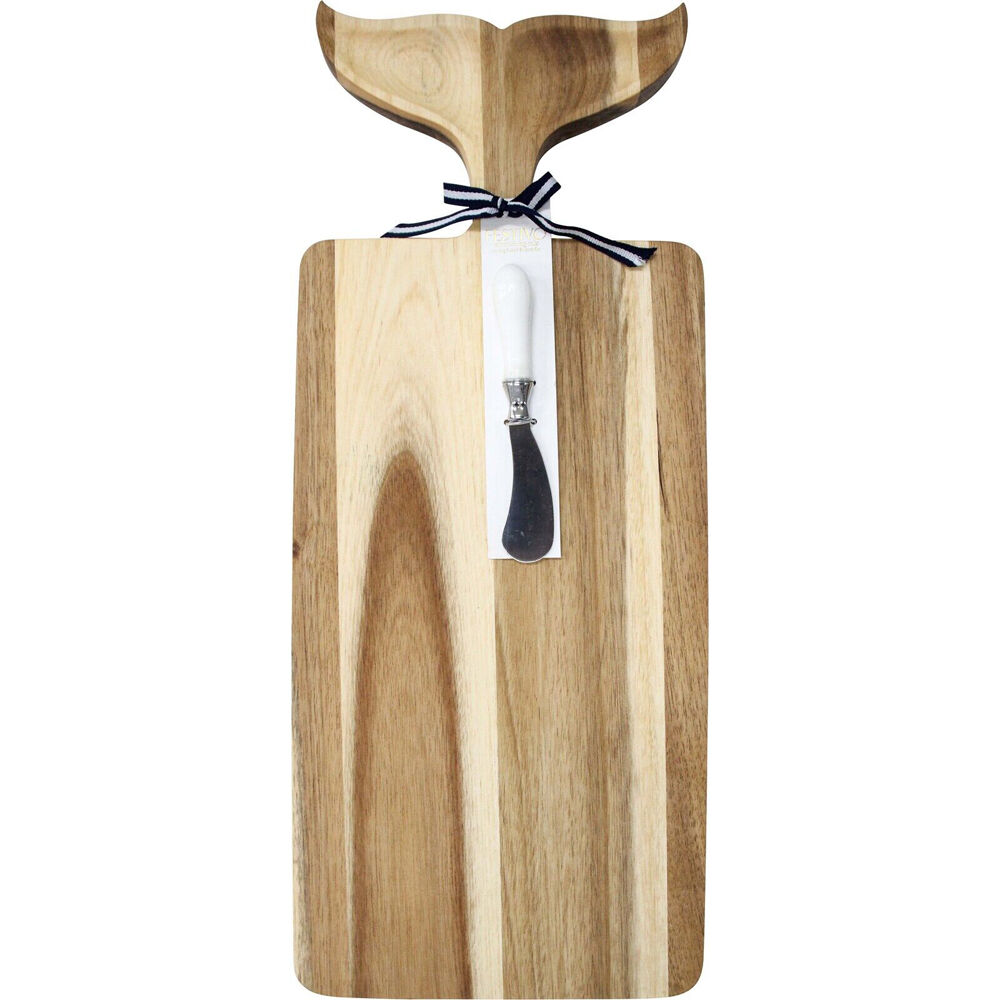 LVD Acacia Wooden Whale Tail Charcuterie Serving Cheese Board 51x20.3cm