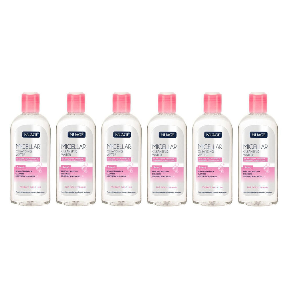 6PK Nuage Micellar Cleansing Water 200ml Face Lips Makeup Remover