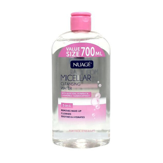 3PK Nuage Micellar Cleansing Water Aloe Vera 700ml Makeup Remover