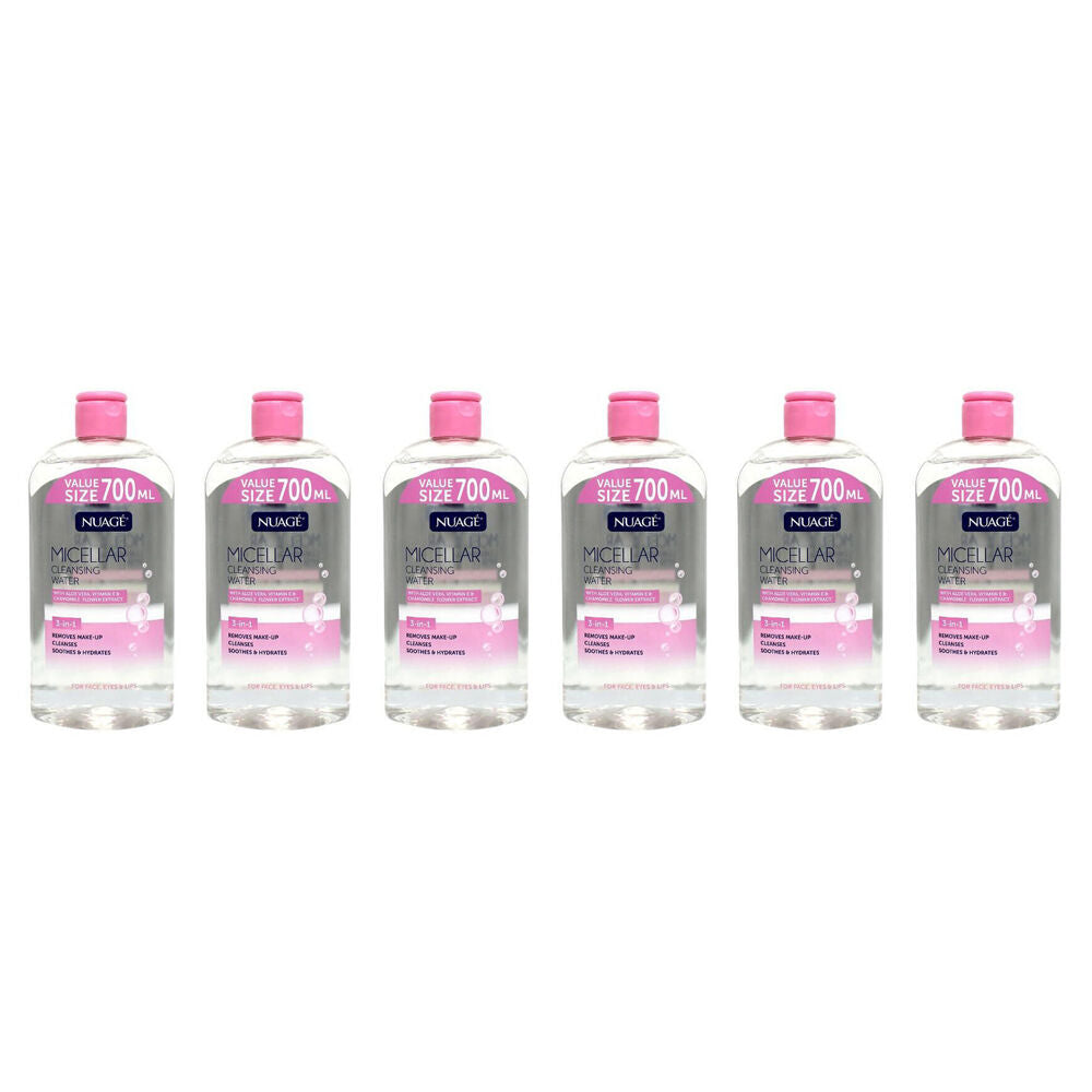 6x Nuage Micellar Cleansing Water Aloe Vera 700ml Makeup Remover