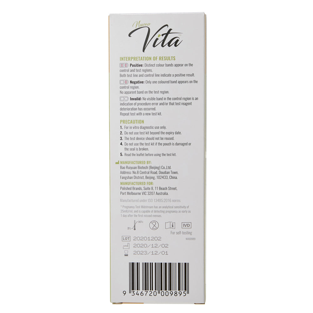 6PK Nuovo Vita Womens Midsteam Easy Pregnancy Testing Kit Set