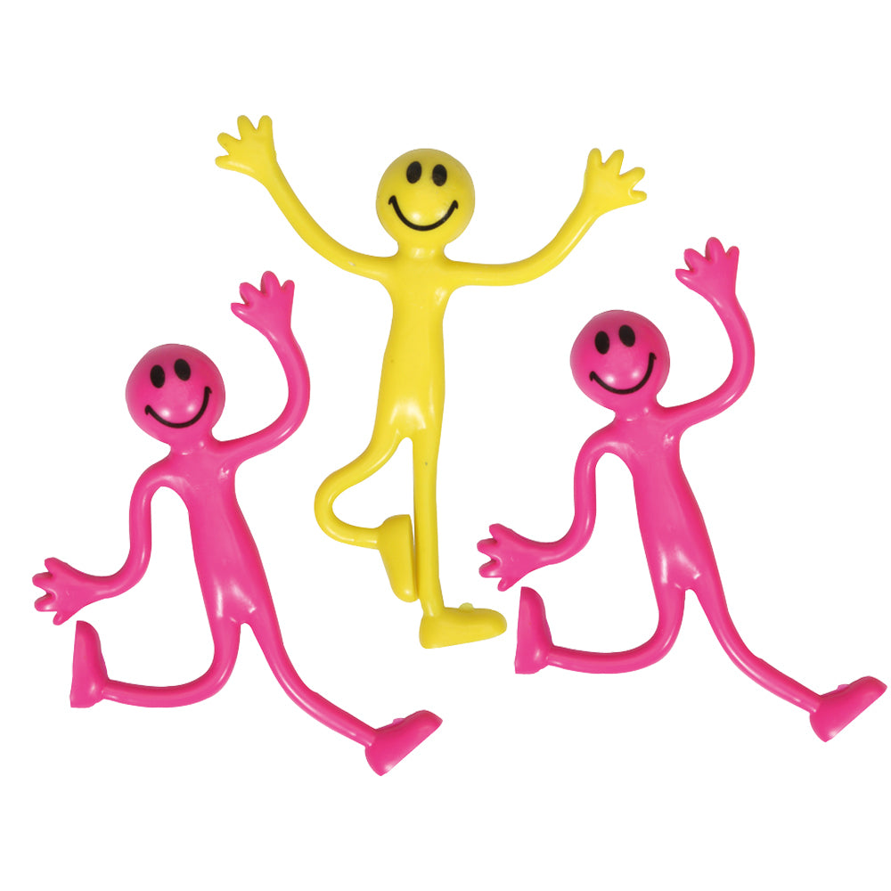 3PK Fumfings Novelty Bendy Smiler Man 14cm - Assorted